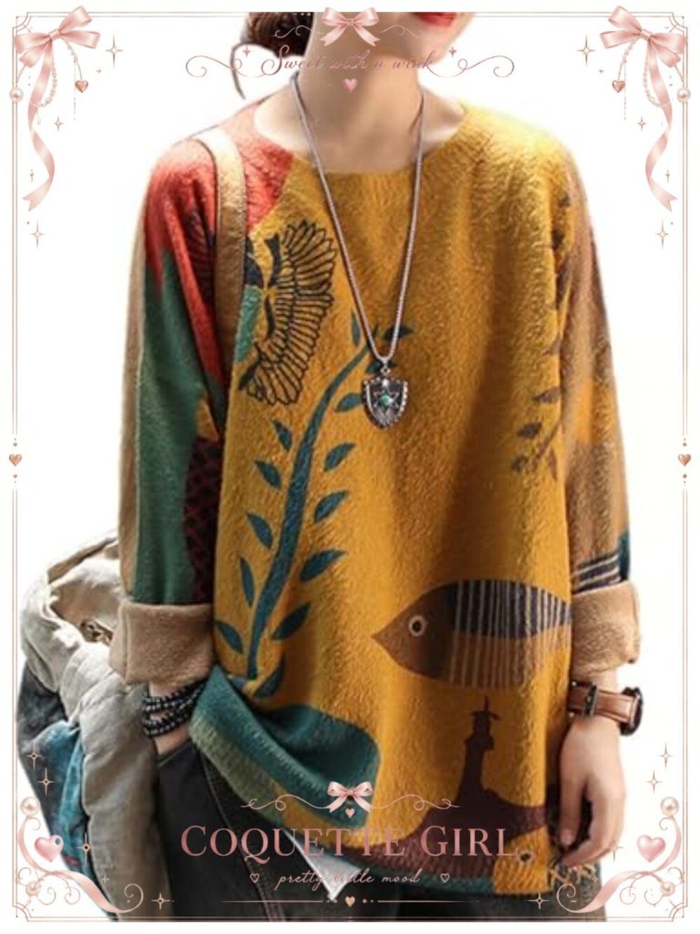 Oversized Cotton Wool Knit Pullover Sweater Women Loose Casual